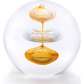 Artcristal Bohemia Skleněné těžítko koule 08, Zlatý topaz, 6 cm | České sklo z rodinné sklárny