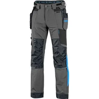 montérky Kalhoty CXS NAOS pánské, šedo-černé, HV modré doplňky, vel. 48