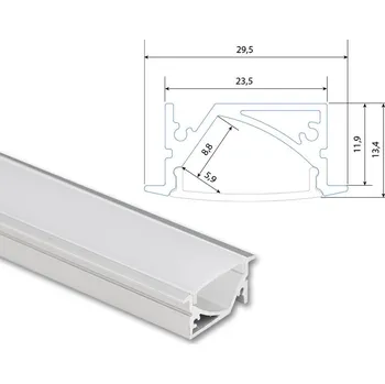 LED páska MCLED Vestavný hliníkový profil VA 30x14mm, včetně mléčného difuzoru, 200cm