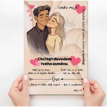 Obraz Dřevěná tabulka na zeď - Lásko moje | DUBLEZ