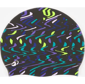 Plavecká čepice DECATHLON Plavecká silikonová čepice 500 MODRÁ|ČERNÁ