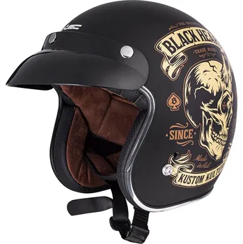 Helma na motorku Moto přilba W-TEC V541 BLACK HEART DEVIL SKULL&nbsp; Barva: Černá, Velikost: XS