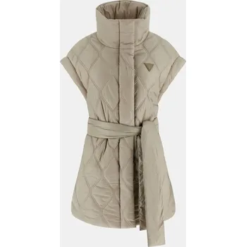 Dámská vesta Dámská Prošívaná vesta GUESS HILMA SLEEVELESS PUFFER JACKET V6RN01WL832-G1O3 – Béžová XL