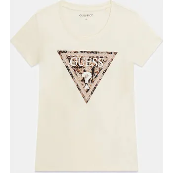 Dámské tričko Dámské Tričko s krátkým rukávem GUESS SS CN LEO TRIANGLE TEE W6RI32J1314-G047 – Béžová L