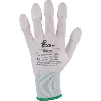 Pracovní rukavice Rukavice SOLO, máčené v polyuretanu, bílé, vel. 10