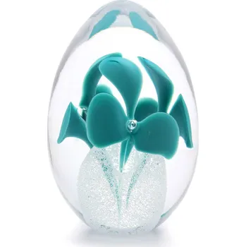 Artcristal Bohemia Skleněné těžítko vajíčko 04, Tyrkysová, 7 cm | České sklo z rodinné sklárny