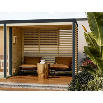 Sauna přístavek k sauně ARES včetně lamelových stěn (34939) natur