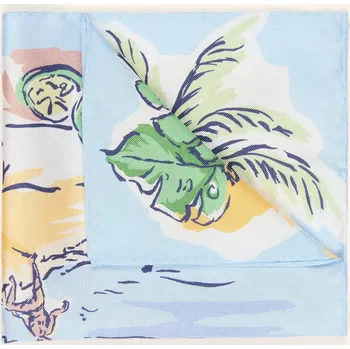 Kravata Eton Kapesník, zelená / světle hnědá / tmavě modrá