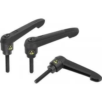 Nábytkové kování Svěrací páky antistatické s vnějším závitem a plastovou rukojetí K0269.1120824X20