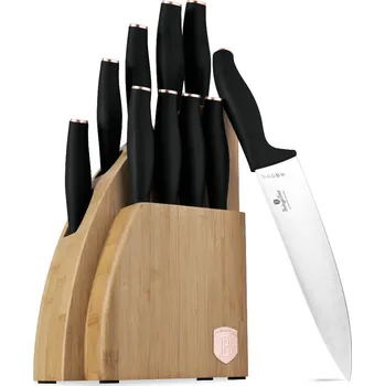 Kuchyňský nůž Berlingerhaus Sada nožů se stojanem BAMBOO 10 ks Black Rose Collection BH-2760