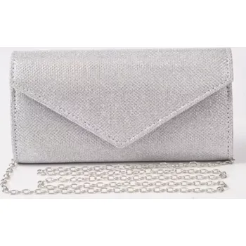 Kabelka Millie Bags Stříbrná večerní kabelka psaníčko s řetízkem