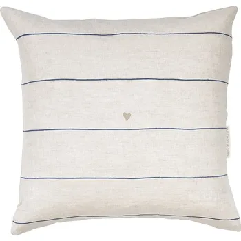 Polštář Bastion Collections Polštář 50x50cm NATUREL Stripe Blue 100% Linen b340187