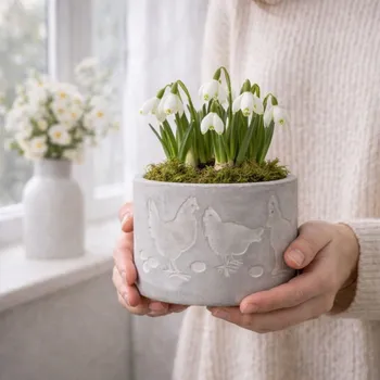 Květináč Wikholm Form Betonový obal slepička S