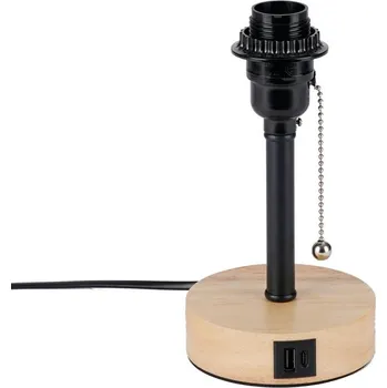 Lampička Brilagi - Stolní lampa s USB portem TABLON 1xE27/25W/230V dub/černá