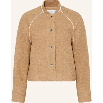Dámský blejzr Opus Dámská Boucléová Bunda Hirona, světle hnědá, 34