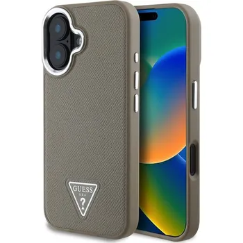 Pouzdro na mobilní telefon Guess MagSafe kryt na iPhone Triangle Logo-Hnědá / iPhone 16