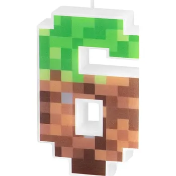 Dortová svíčka Party Pal Svíčka Minecraft č. 0- 9 Číslo: 6