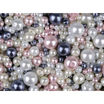 Korálek Skleněné voskové perly mix velikostí a barev Ø4-12 mm Balení: 50 g, Varianta: 36 mix - 8596475078597