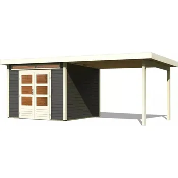 Zahradní domek dřevěný domek KARIBU KANDERN 6 + přístavek 320 cm (9239) terragrau