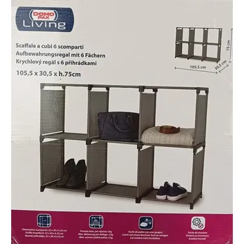 LEVNO Krychlový regál s 6 přihrádkami Nové, poškozený obal