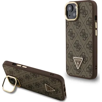Pouzdro na mobilní telefon Guess MagSafe kryt na iPhone 4G Strass Triangle Logo Stand Camera Frame-Hnědá / iPhone 13