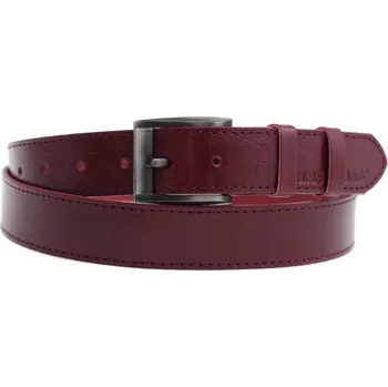 Opasek Dámský kožený opasek Black Hand 126-58 vínově červený Velikost = obvod pasu (cm): 110 cm