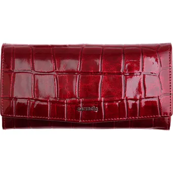 Peněženka Velká dámská kožená peněženka Carmelo 2109 R Red Croco červená