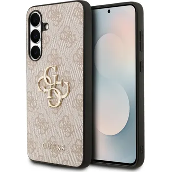 Pouzdro na mobilní telefon Guess kožený kryt na Samsung - 4G Metal Logo-Růžová / Samsung Galaxy S25 FE