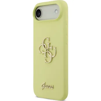 Pouzdro na mobilní telefon Guess prémiový silikonový kryt na iPhone 4G Metal Logo-Žlutá / iPhone Air