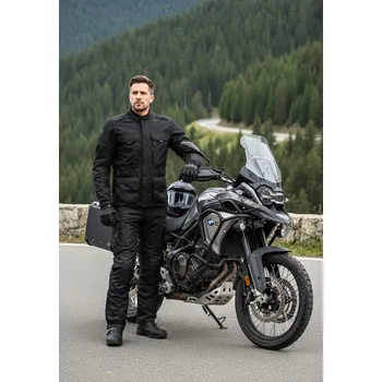 Moto bunda 4SQUARE Cestovní enduro bunda na motorku TRAILER - černá - Velikost 2XL