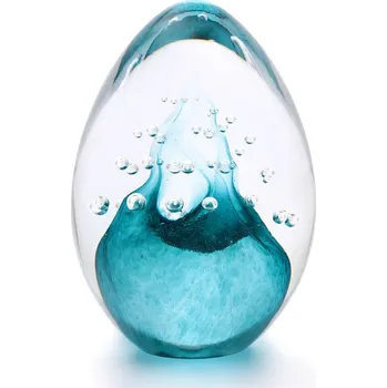 Artcristal Bohemia Skleněné těžítko vajíčko 02, Tyrkysová, 7 cm | České sklo z rodinné sklárny