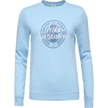 Dámská mikina Dámská mikina Nike W NSW CLUB FLC GX STD CREW XS Světle modrá, Bílá