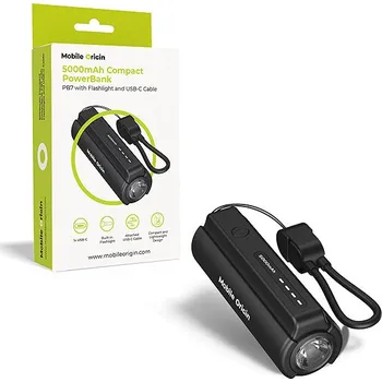 Powerbanka Mobile Origin 5000mAh Compact PowerBank PB7 with Flashlight and USB-C Cable