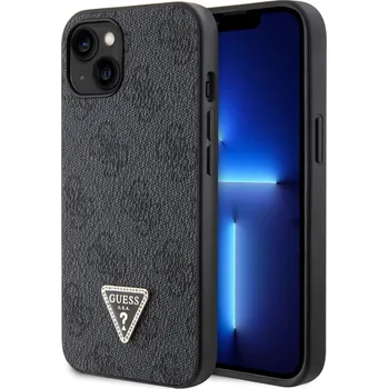 Pouzdro na mobilní telefon Guess kryt na iPhone 4G Strass Triangle Metal Logo-Černá / iPhone 15