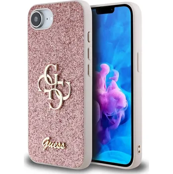 Pouzdro na mobilní telefon Guess kryt na iPhone Fixed Glitter 4G Metal Logo-Růžová / iPhone 16e