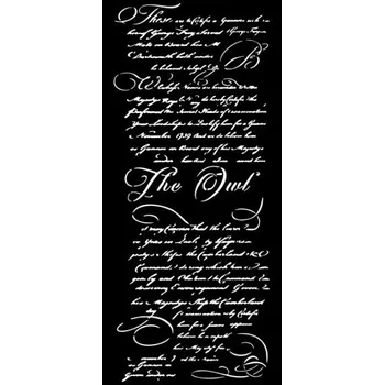 Stamperia Plastová šablona 12x25cm ozdobný text