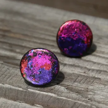 Náušnice CircusMind Napichovací dámské náušnice růžové divoké DISCO pecky S1939