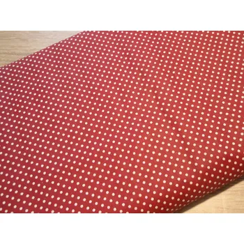 Pro útulný domov bavlněná látka VÍNOVÁ s bílým puntíkem 2mm