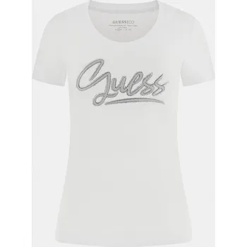 Dámské tričko Dámské Tričko s krátkým rukávem GUESS SS CN GUESS SCRIPT TEE W6RI24J1314-G011 – Bílá XS