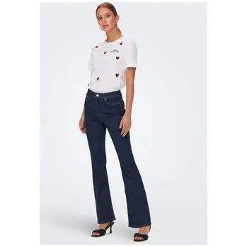 Dámské džíny ONLY Jeansy Wauw 15230472 Tmavomodrá Flare Fit S_32