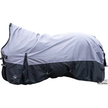Deka pro koně Deka výběhová HKM -GLASGOW HN 100G- - Šedá/Černá - 145cm