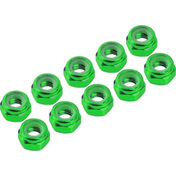 Ultimate Racing M3 hliníkové samojistné matičky zelené, 10 ks. - expresní doprava