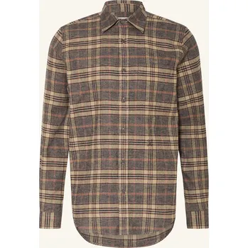Pánská košile Closed Pánská Flanelová Košile Relaxed Fit, béžová / hnědá, 40
