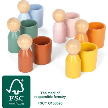 Hračka small foot Montessori třídící kalíšky s figurkami