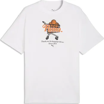 Pánské tričko Pánské Tričko s krátkým rukávem PUMA JUNIOR VARSITY TEE I 69230502 – Bílá XL