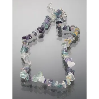 Náhrdelník Prosperk Sekaný náhrdelník z fluoritu - vícebarevná modrá světlá S2172