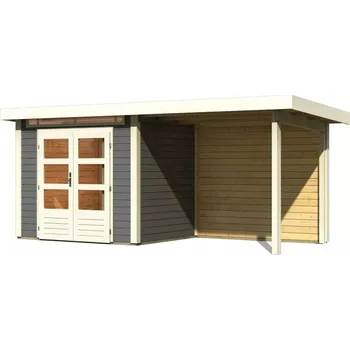 Zahradní domek dřevěný domek KARIBU KANDERN 2 + přístavek 235 cm včetně zadní stěny (23611) terragrau