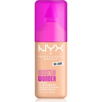 Make-up NYX Professional Makeup Make ‘Em Wonder lehký matující make-up odstín 06 Light 30 ml
