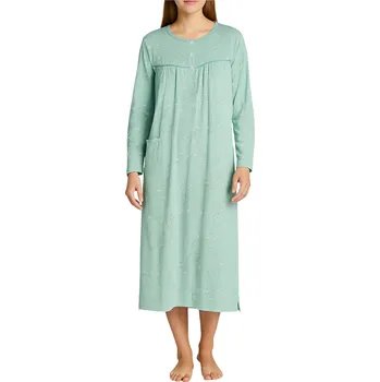 Body Dlouhá bavlněná noční košile – délka do půli lýtek Marta 6545 6XL zelená