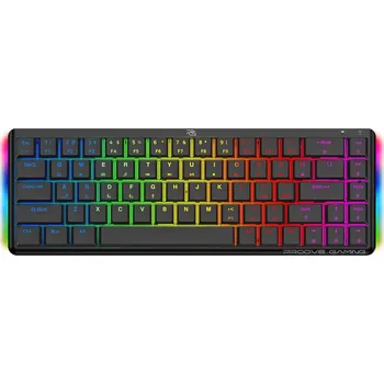 Klávesnice Proove - Bezdrátová herní klávesnice AFK (WKAFKEN22001) - 2,4 GHz, Bluetooth, RGB podsvícení, 68 kláves, 1500 mAh, 1,5 m - černá